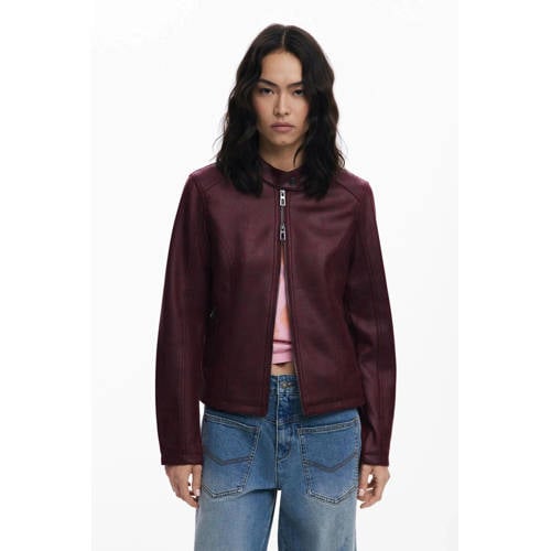 Desigual imitatieleren jas donkerrood afbeelding