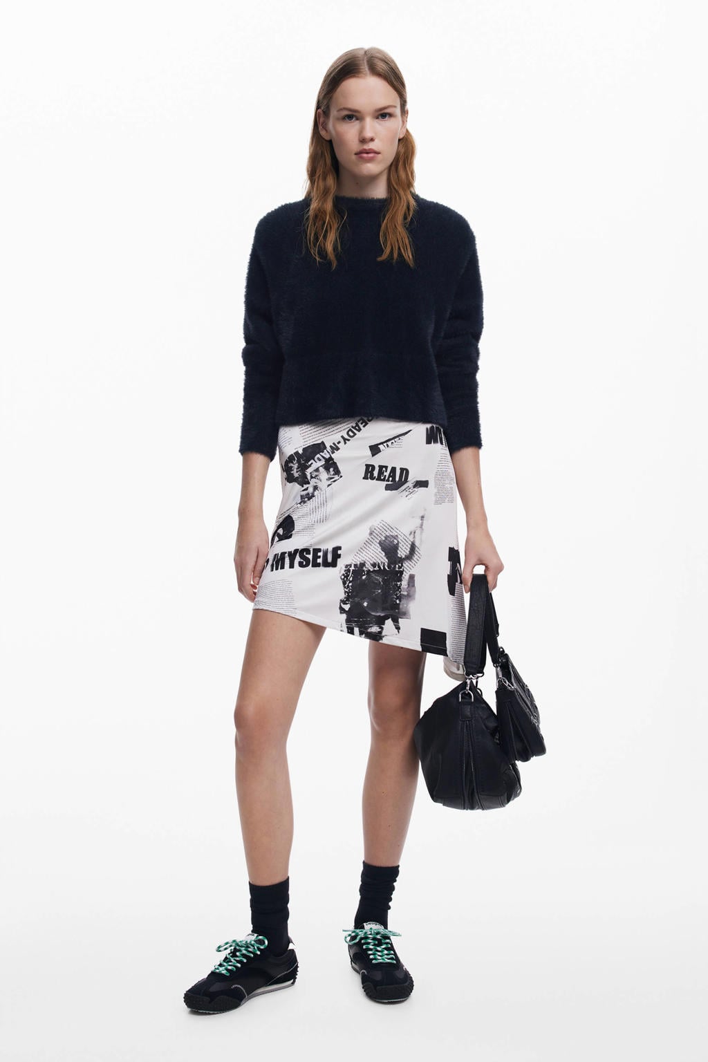 Zwarte dames Desigual van polyester met korte mouwen en boothals