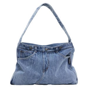 denim schoudertas blauw