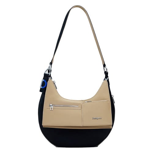 Desigual dubbele schoudertas zwart/beige afbeelding