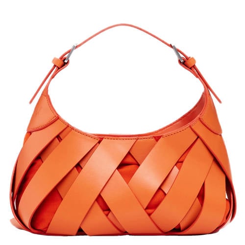 Desigual gevlochten schoudertas oranje afbeelding