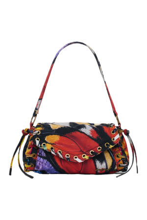schoudertas met all over print rood