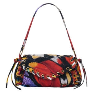 schoudertas met all over print rood