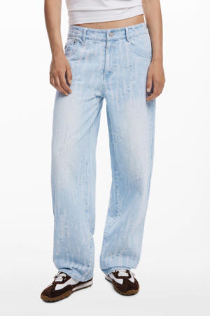 low waist baggy jeans light blue denim