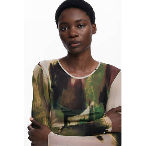 Desigual mesh maxi jurk multi afbeelding