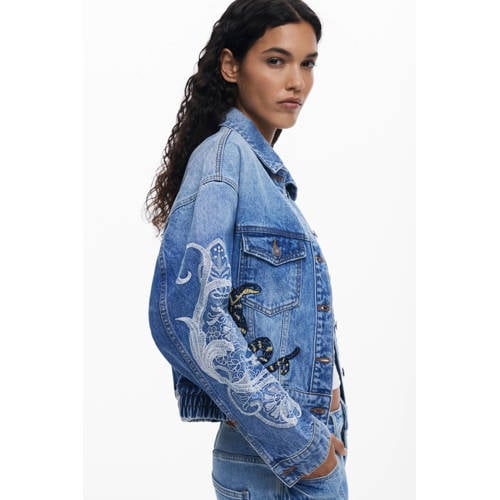 Desigual denim spijkerjas medium blue denim afbeelding
