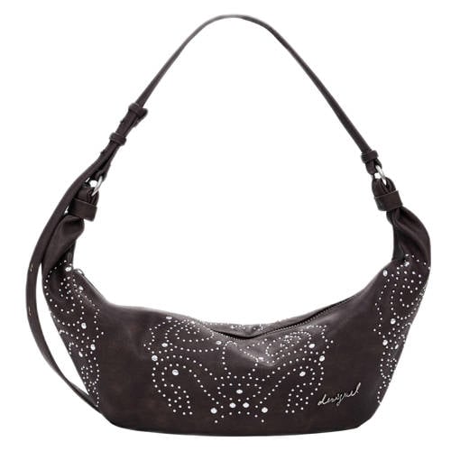 Desigual schoudertas met studs donkerbruin afbeelding