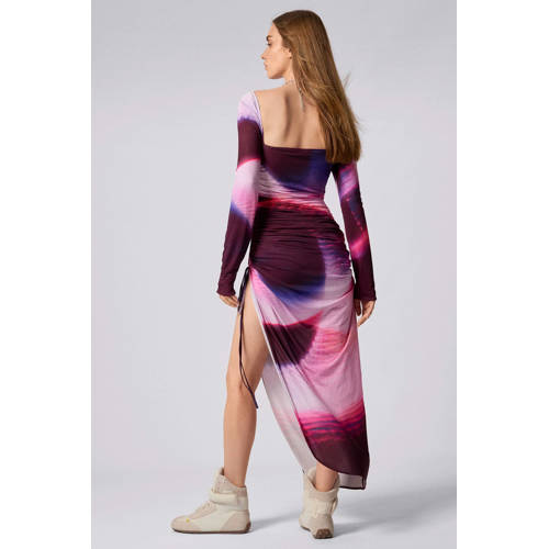 Desigual mesh midi jurk donkerrood afbeelding