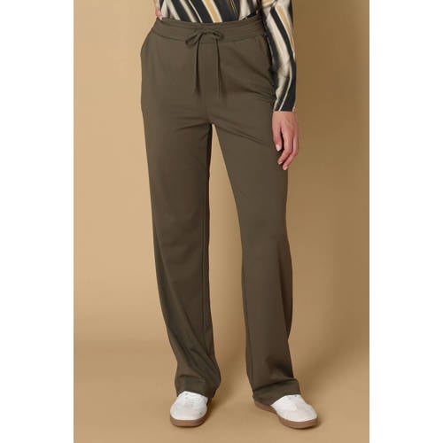 Ivy Beau rechtvallend high waist broek olijfgroen afbeelding