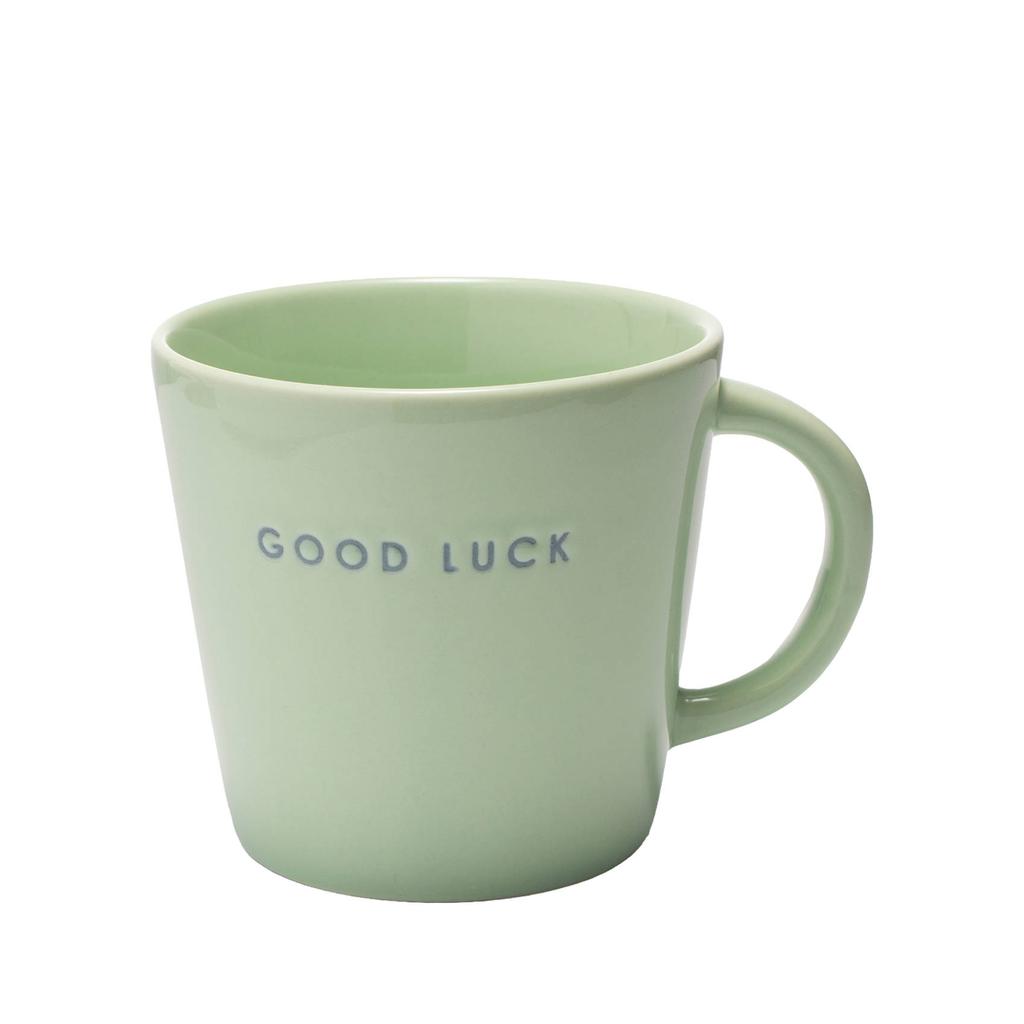 Vondels cappuccino mok GOOD LUCK light green (250 ml)