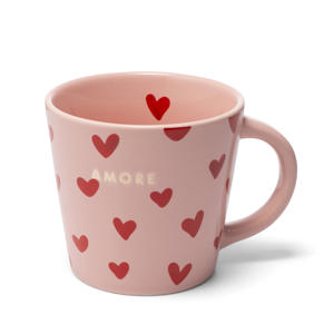 cappuccino mok hearts AMORE pink (250 ml) 