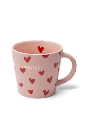 cappuccino mok hearts AMORE pink (250 ml)