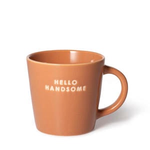 cappuccino mok HELLO HANDSOME terracotta (250 ml)