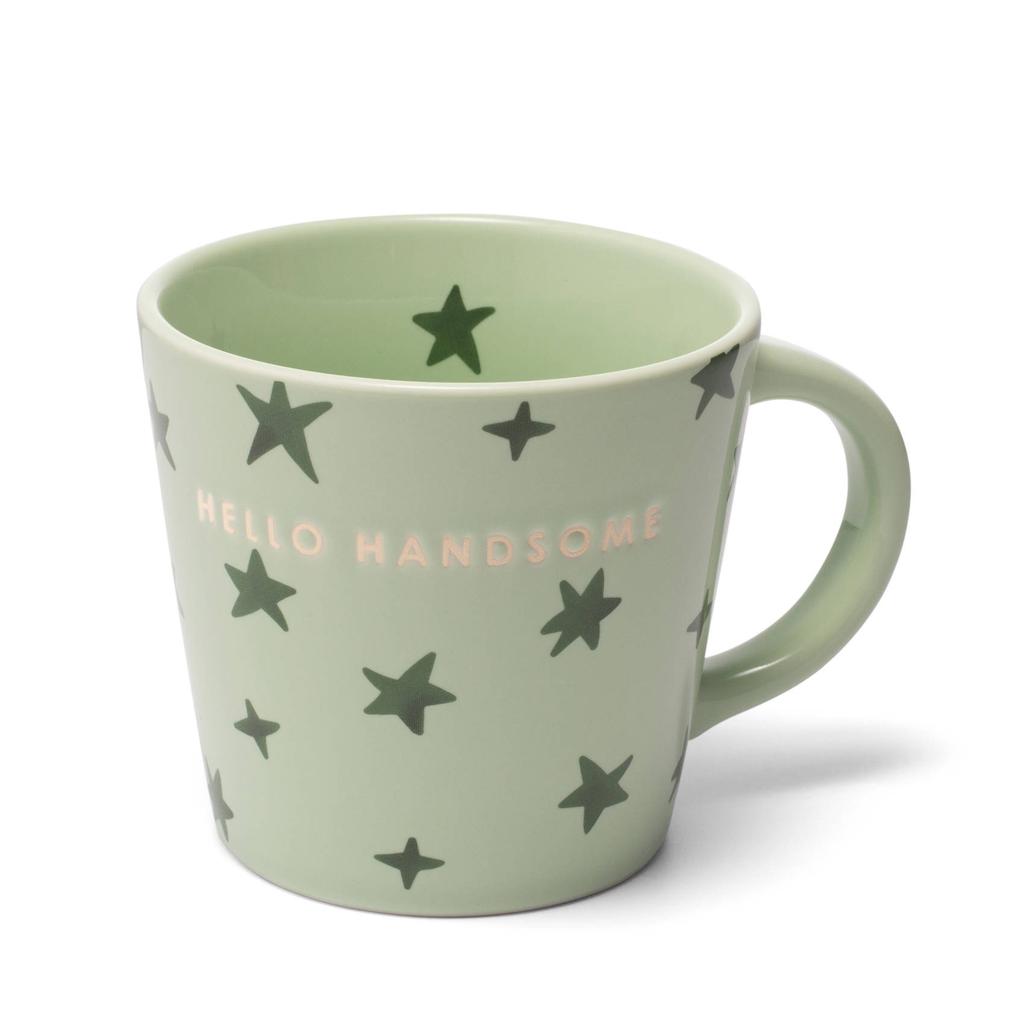Vondels cappuccino mok stars HELLO HANDSOME green (250 ml)