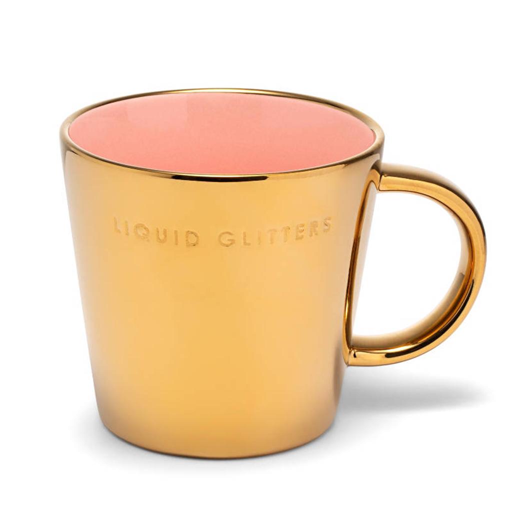 Vondels theemok LIQUID GLITTERS gold pink (350 ml)