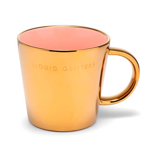 Vondels theemok LIQUID GLITTERS gold pink (350 ml) afbeelding