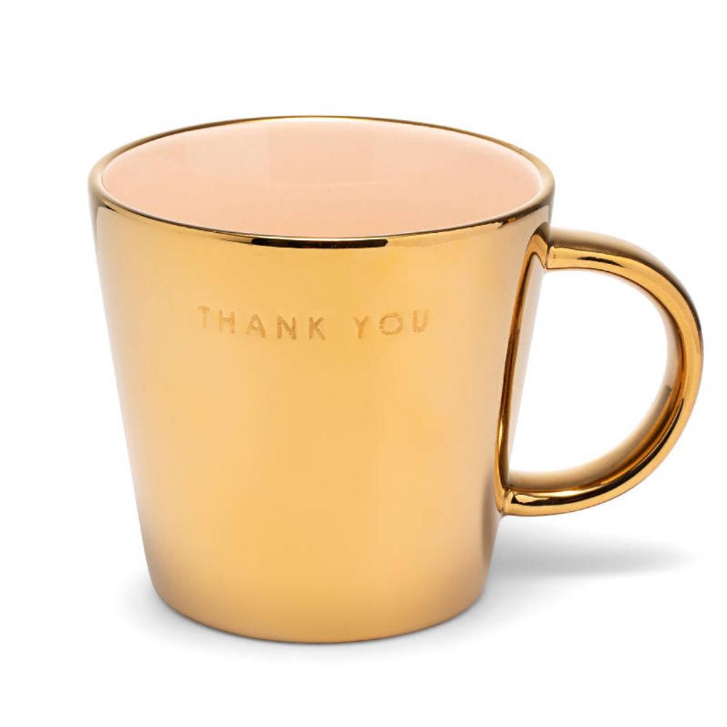 Vondels theemok THANK YOU gold ecru (350 ml)