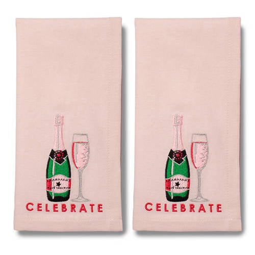 Vondels geborduurd servet CELEBRATE (45x45 cm) (set van 2) afbeelding