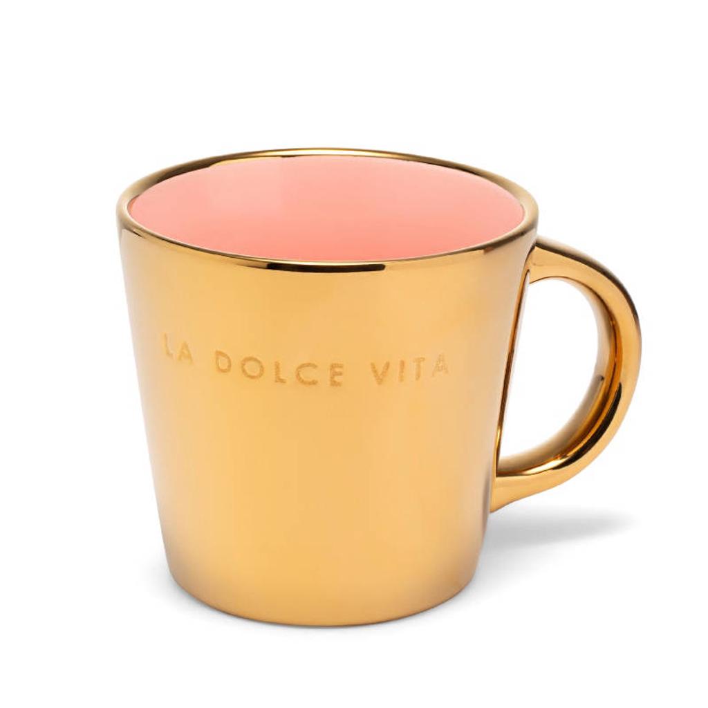 Vondels cappuccino mok LA DOLCE VITA gold pink (250 ml)