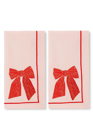 geborduurd servet strik (45x45 cm) (set van 2)