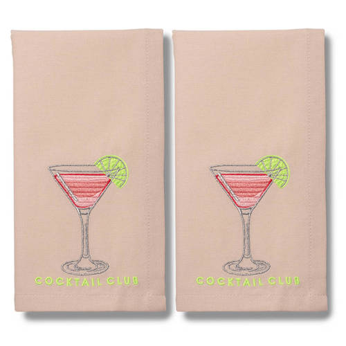 Vondels geborduurd servet COCKTAIL CLUB (45x45 cm) (set van 2) afbeelding