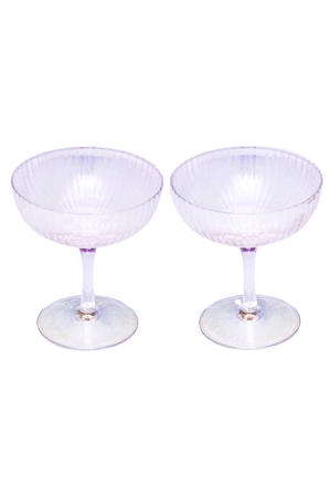 champagne coupe glas ripple transparant (set van 2)