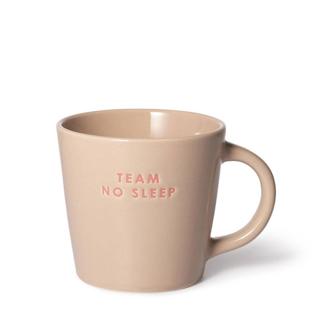 Vondels cappuccino mok TEAM NO SLEEP beige (250 ml)