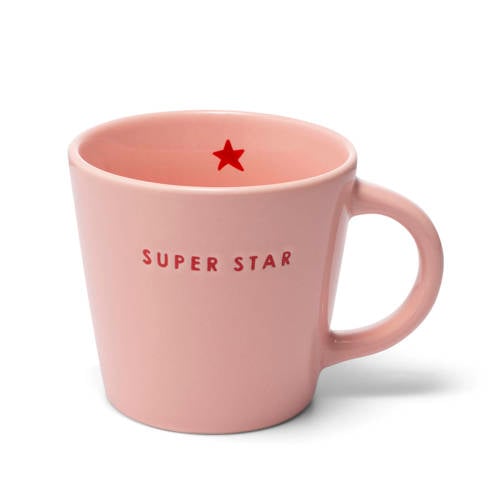 Vondels cappuccino mok SUPER STAR pink (250 ml) afbeelding