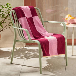 strandlaken Block Stripe - roze (velours) (180x100 cm)
