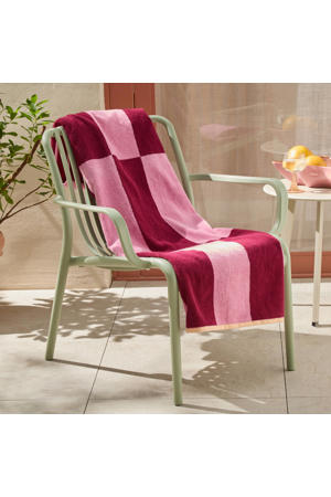 strandlaken Block Stripe - roze (velours) (180x100 cm)