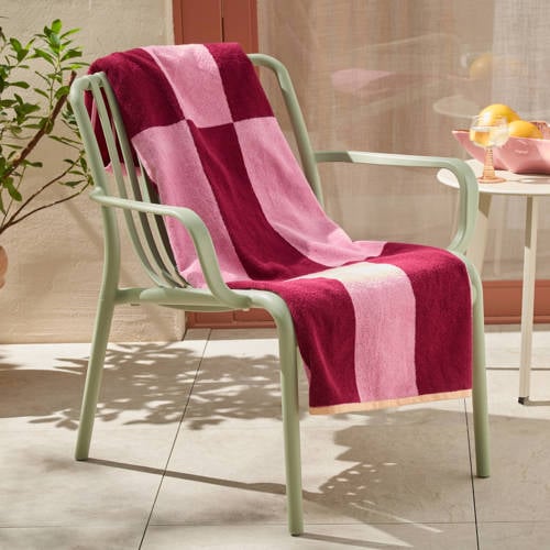 BEACHWAVE strandlaken Block Stripe (roze) (180x100 cm) afbeelding