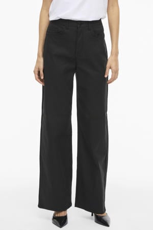 high waist wide leg jeans zwart