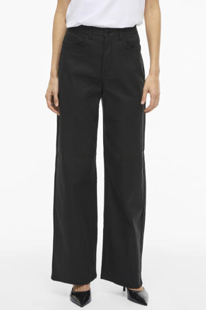 high waist wide leg jeans zwart