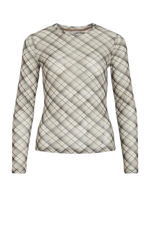 geruit top ecru