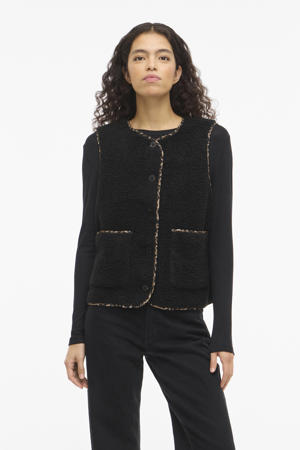 teddy gilet zwart