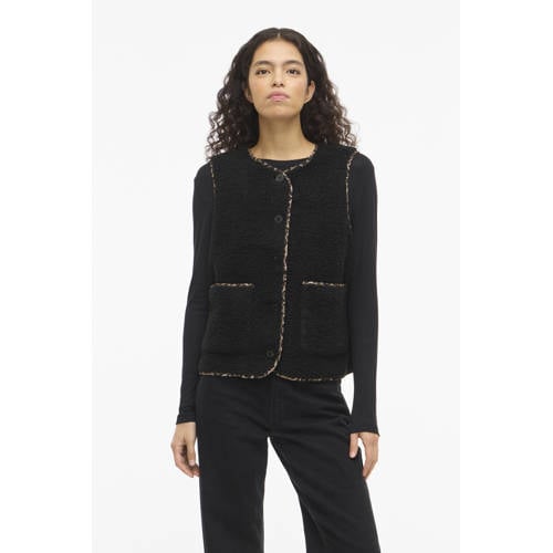 VILA teddy gilet zwart afbeelding