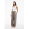 VILA wide leg high waist casual broek taupe
