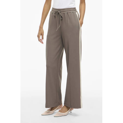 VILA wide leg high waist casual broek taupe afbeelding