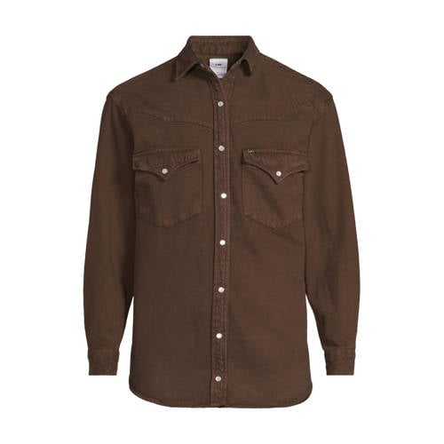 Lois denim blouse donkerbruin afbeelding