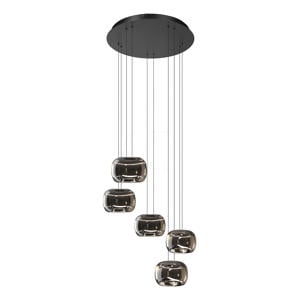 Hortunas Hanglamp - LED - Ø 50 cm - Zwart/Smoke glas - Dimbaar
