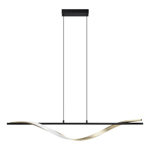 EGLO Conaprato Hanglamp - LED - 115 cm - Zwart/Goud/Wit - Instelbaar wit licht (warm, neutraal en daglicht) - Dimbaar afbeelding