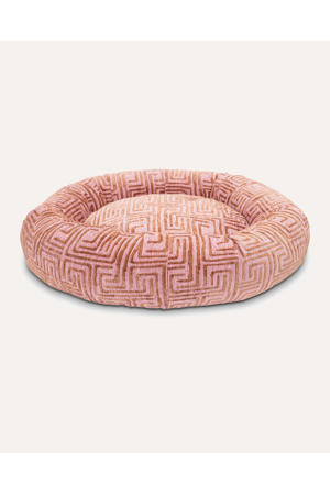 Hondenkussen rond MAZE-ROUND-BED-PINK/MOCHA-S