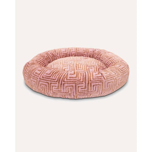 Dogguo Hondenkussen rond MAZE-ROUND-BED-PINK/MOCHA-S afbeelding