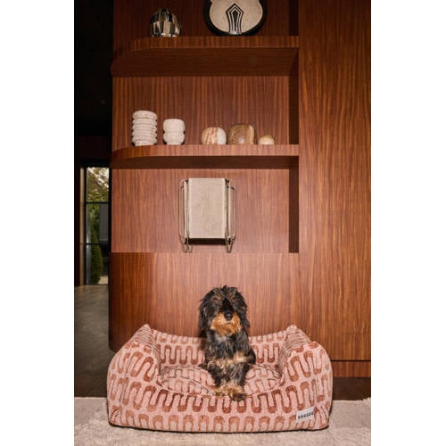 Dogguo Hondenmand RETRO-WAVE-SOFA-BROWN/BEIGE-M afbeelding