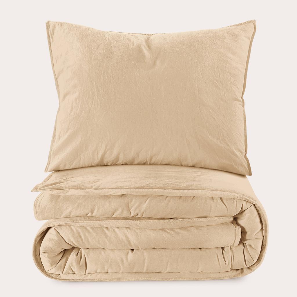 NOUS Living stonewashed dekbedovertrek 1-persoons (140x220 cm)