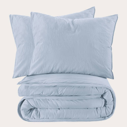 NOUS Living stonewashed dekbedovertrek 2-persoons (200x220 cm) afbeelding