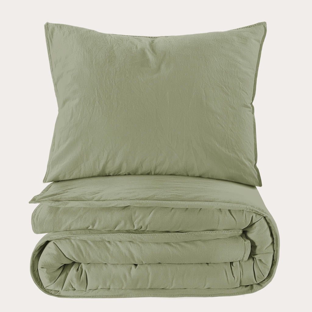 NOUS Living stonewashed dekbedovertrek 1-persoons (140x220 cm)