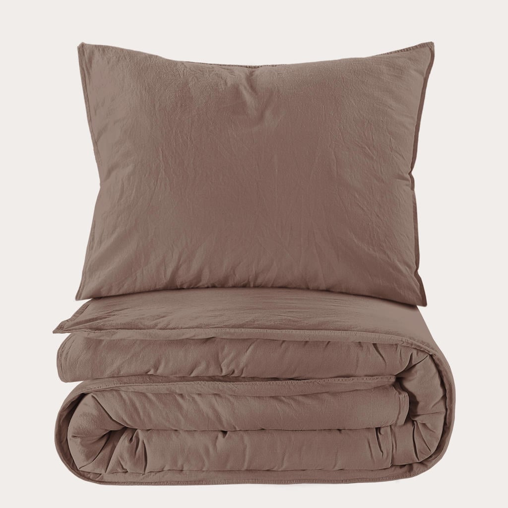 NOUS Living stonewashed dekbedovertrek 1-persoons (140x220 cm)