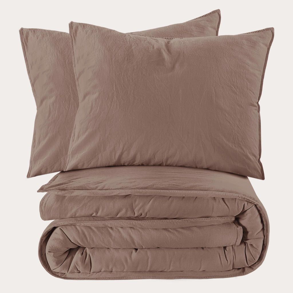 NOUS Living stonewashed dekbedovertrek 2-persoons (200x220 cm)