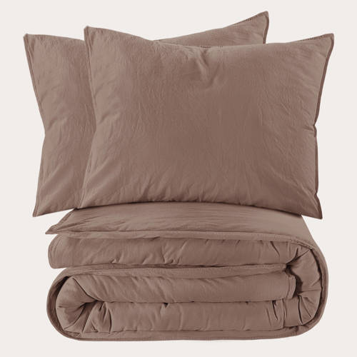 NOUS Living stonewashed dekbedovertrek 2-persoons (200x220 cm) afbeelding